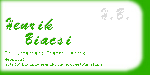 henrik biacsi business card